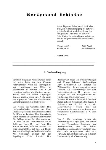 Mordprozess Felix Schieder - Familienforschung-kunz-weiden.de