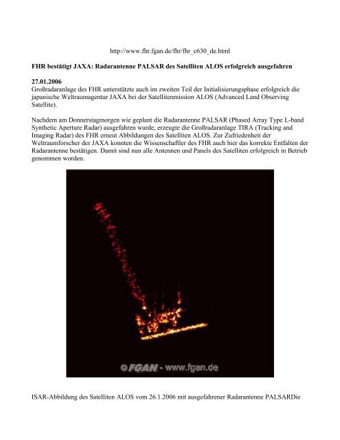 A Sourcebook for the Use of the FGAN Tracking and Imaging Radar ...