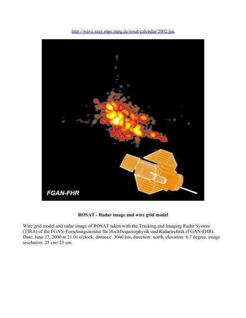 A Sourcebook for the Use of the FGAN Tracking and Imaging Radar ...