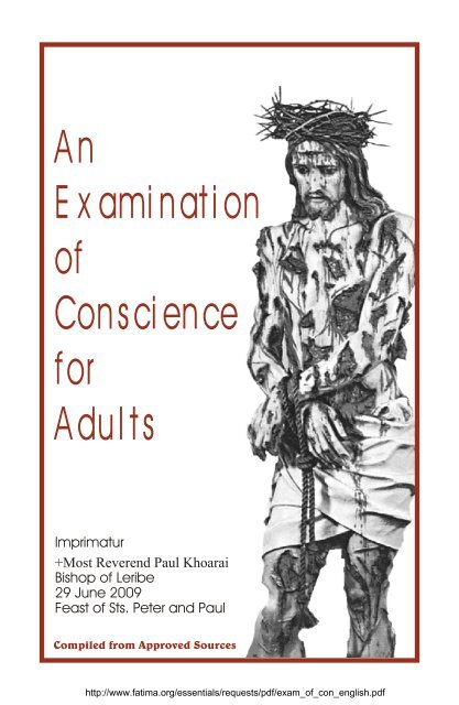 An Examination of Conscience for Adults - En