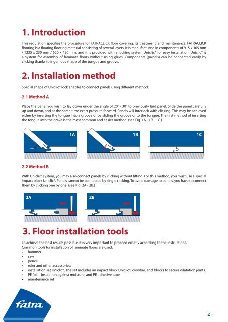 INSTALLATION MANUAL - Fatra