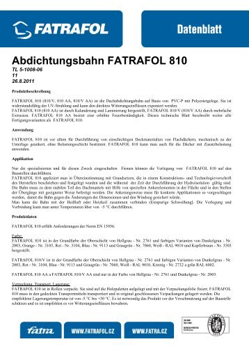Abdichtungsbahn FATRAFOL 810