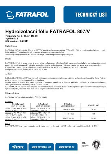 fatrafol 807/v - Fatran