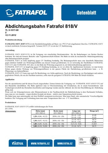 Abdichtungsbahn Fatrafol 818/V