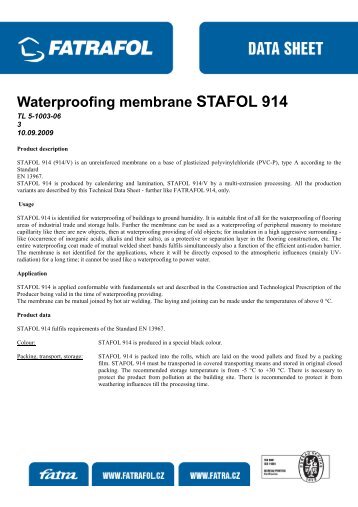Waterproofing membrane STAFOL 914 - Fatrafol