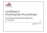 Ausbildung in Psychologischer Psychotherapie - FAVT