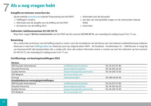 Brochure Horeca - Favv