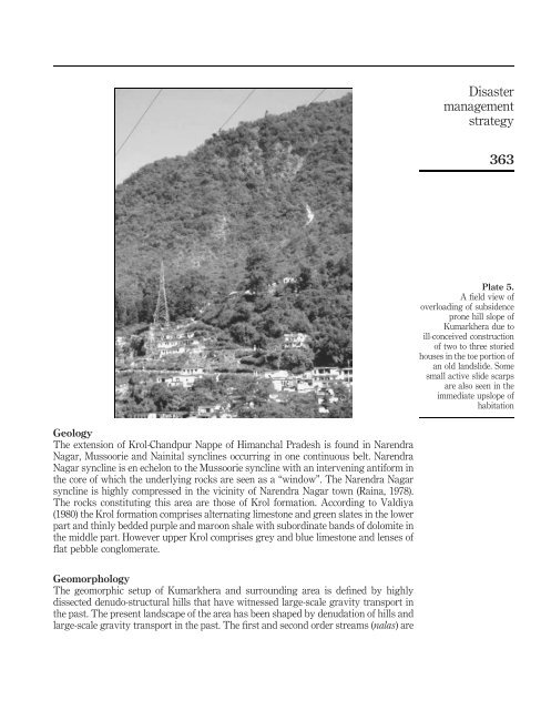 Disaster management strategy for potential slide zones of Kumarkhera in Narendra Nagar township of Tehri Garhwal district, Uttarakhand, India