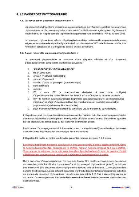 GUIDE D'UTILISATION PASSEPORT PHYTOSANITAIRE - Favv