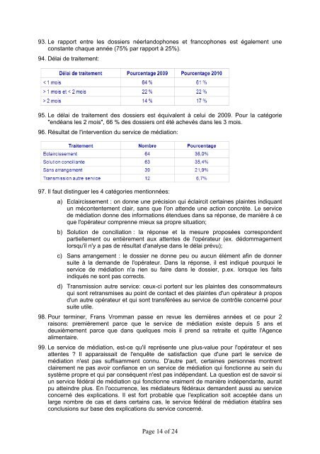 Rapport de la réunion n° 2011-3 du comité consultatif de l ... - Favv
