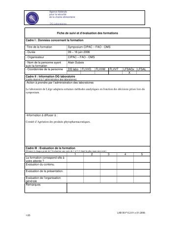 Titre de la formation Symposium CIP - Favv