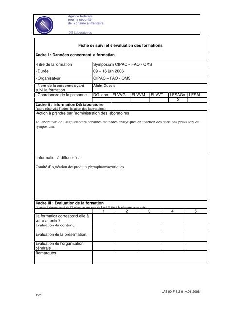 Titre de la formation Symposium CIP - Favv