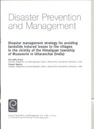 Disaster management strategy for avoiding landslide induced losses to the villages in the vicinity of the Himalayan township of Mussoorie in Uttaranchal (India)