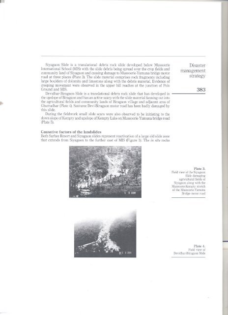 Disaster management strategy for avoiding landslide induced losses to the villages in the vicinity of the Himalayan township of Mussoorie in Uttaranchal (India)