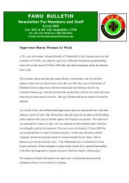 FAWU Bulletin, 9 July 2009