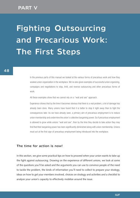 PART V: Fighting Outsourcing and Precarious Work: The First Steps