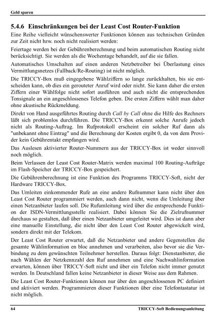 TRICCY-Soft Bedienungsanleitung - Fax-Anleitung.de