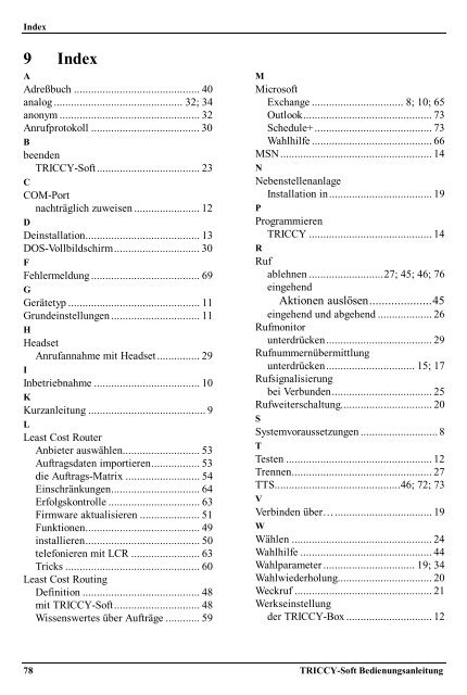 TRICCY-Soft Bedienungsanleitung - Fax-Anleitung.de