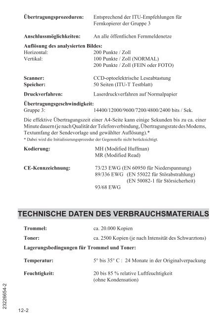 BDA Laserfax 710/830 deutsch - Fax-Anleitung.de