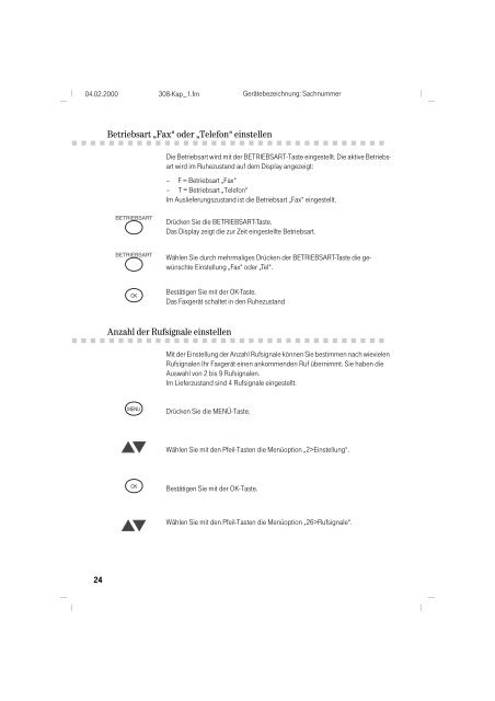 BDA Telekom T-Fax 308 deutsch - Fax-Anleitung.de