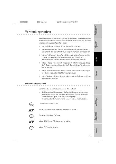 BDA Telekom T-Fax 308 deutsch - Fax-Anleitung.de