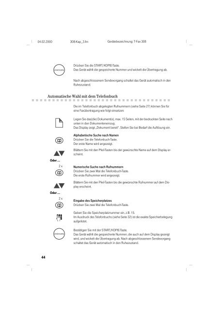 BDA Telekom T-Fax 308 deutsch - Fax-Anleitung.de