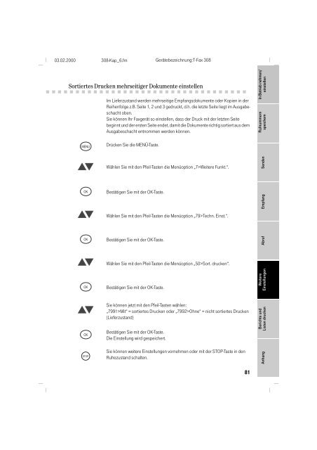 BDA Telekom T-Fax 308 deutsch - Fax-Anleitung.de