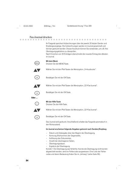 BDA Telekom T-Fax 308 deutsch - Fax-Anleitung.de