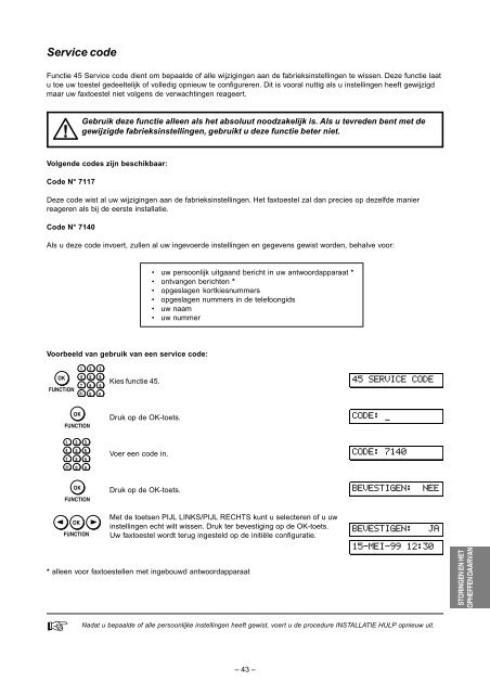 Philips HFC 141/171 NL Manual - Fax-Anleitung.de