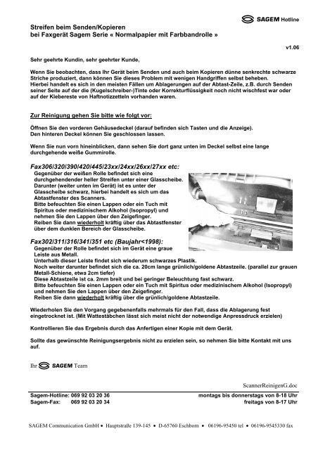 Anleitung Sagem Phonefax 331/336/351/356 - Fax-Anleitung.de