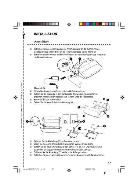 Das Telefax T-Concept F210 Das ... - Fax-Anleitung.de