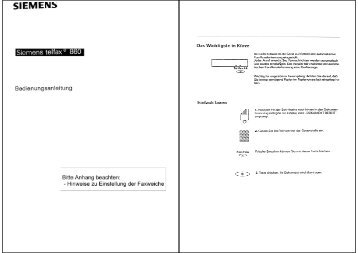 BDA Siemens Telfax 860 - Fax-Anleitung.de