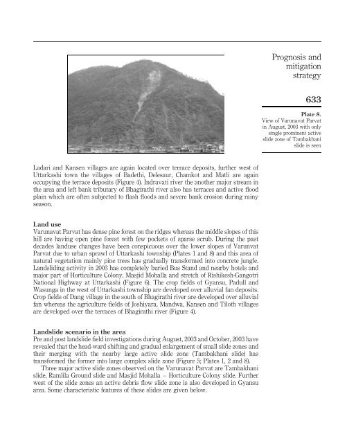 Prognosis and mitigation strategy for major landslide-prone areas Varunavat Parvat landslide in Uttarkashi