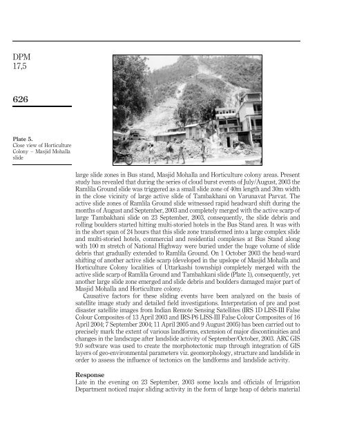 Prognosis and mitigation strategy for major landslide-prone areas Varunavat Parvat landslide in Uttarkashi