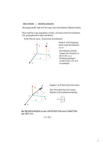 1 MECHANIK --- BEWEGUNGEN Bewegung ... - Biologische Physik