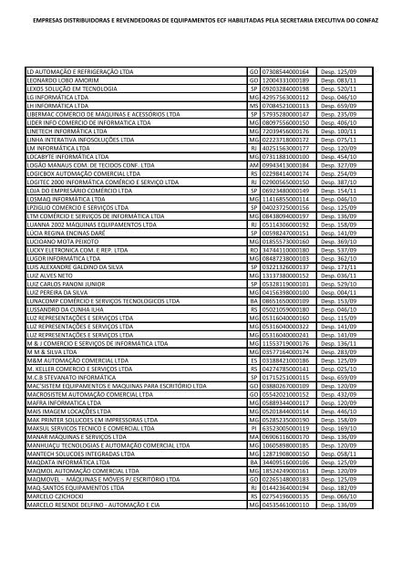 empresas distribuidoras e revendedoras de equipamentos ecf ...