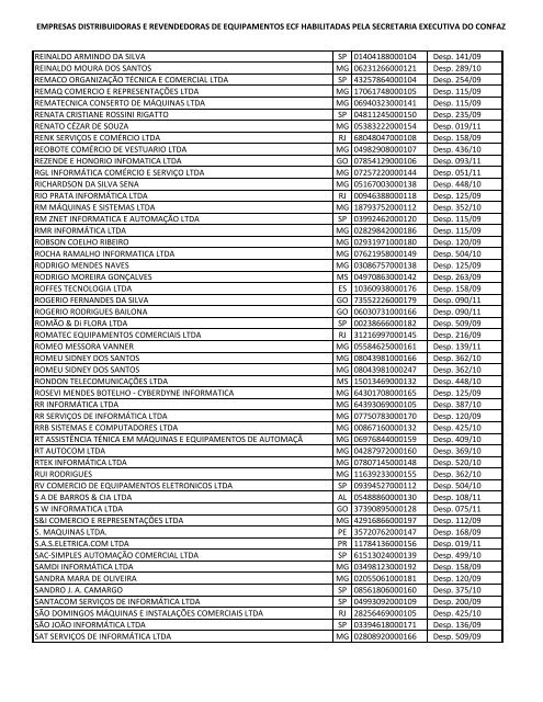 empresas distribuidoras e revendedoras de equipamentos ecf