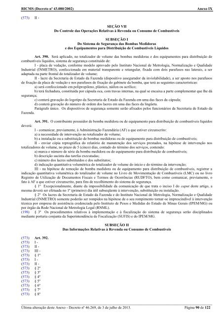 ANEXO IX - 2002 - Secretaria de Estado de Fazenda de Minas Gerais