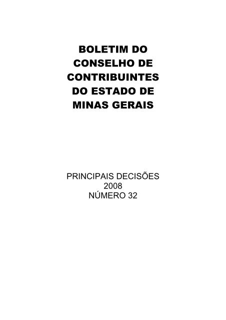 boletim do conselho de contribuintes do estado de minas gerais