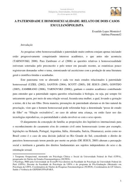 A PATERNIDADE E HOMOSSEXUALIDADE ... - Fazendo Gênero