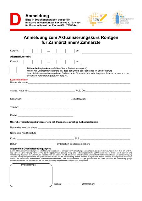 Aktualisierung der Fachkunde im Strahlenschutz