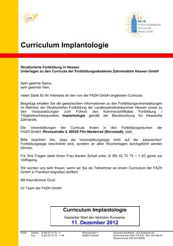 Curriculum Implantologie - Fortbildungsakademie Zahnmedizin ...