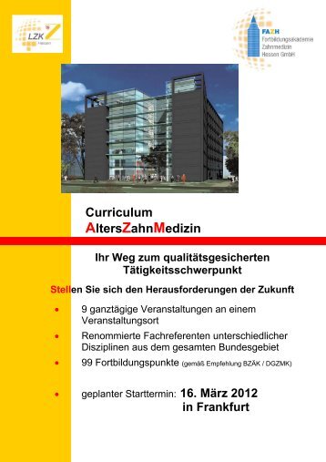 Curriculum AltersZahnMedizin - Fortbildungsakademie Zahnmedizin ...