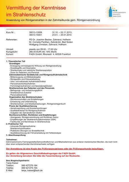 Adobe Acrobat Document - Fortbildungsakademie Zahnmedizin ...