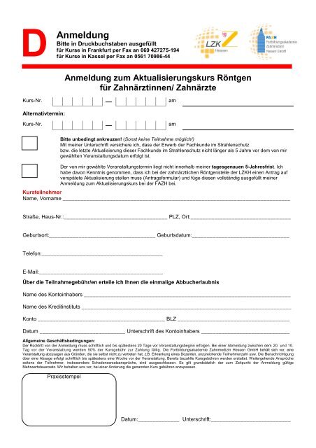 Aktualisierung der Fachkunde im Strahlenschutz