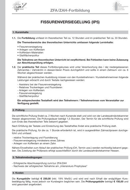 ZFA/ZAH-Fortbildung - Fortbildungsakademie Zahnmedizin Hessen ...
