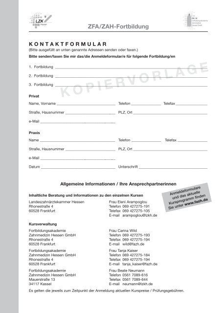 ZFA/ZAH-Fortbildung - Fortbildungsakademie Zahnmedizin Hessen ...