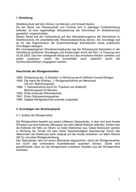 Kurs zum Erwerb der Kenntnisse im Strahlenschutz Skriptum zur ...