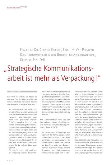 Strategische Kommunikations - arbeit ist mehr als ... - FAZ-Institut