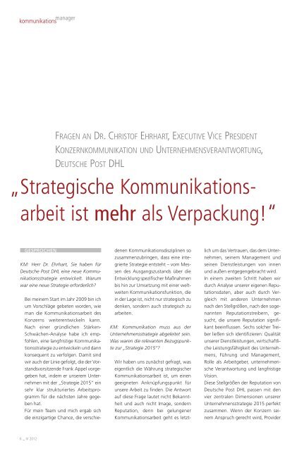 Strategische Kommunikations - arbeit ist mehr als ... - FAZ-Institut